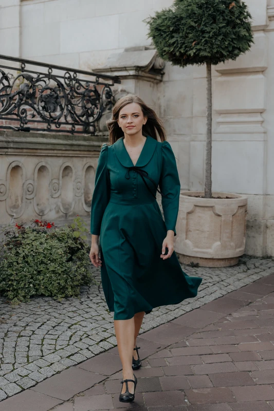 sukienka klara butelkowa zieleń marttiditte