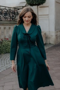 sukienka klara butelkowa zieleń marttiditte